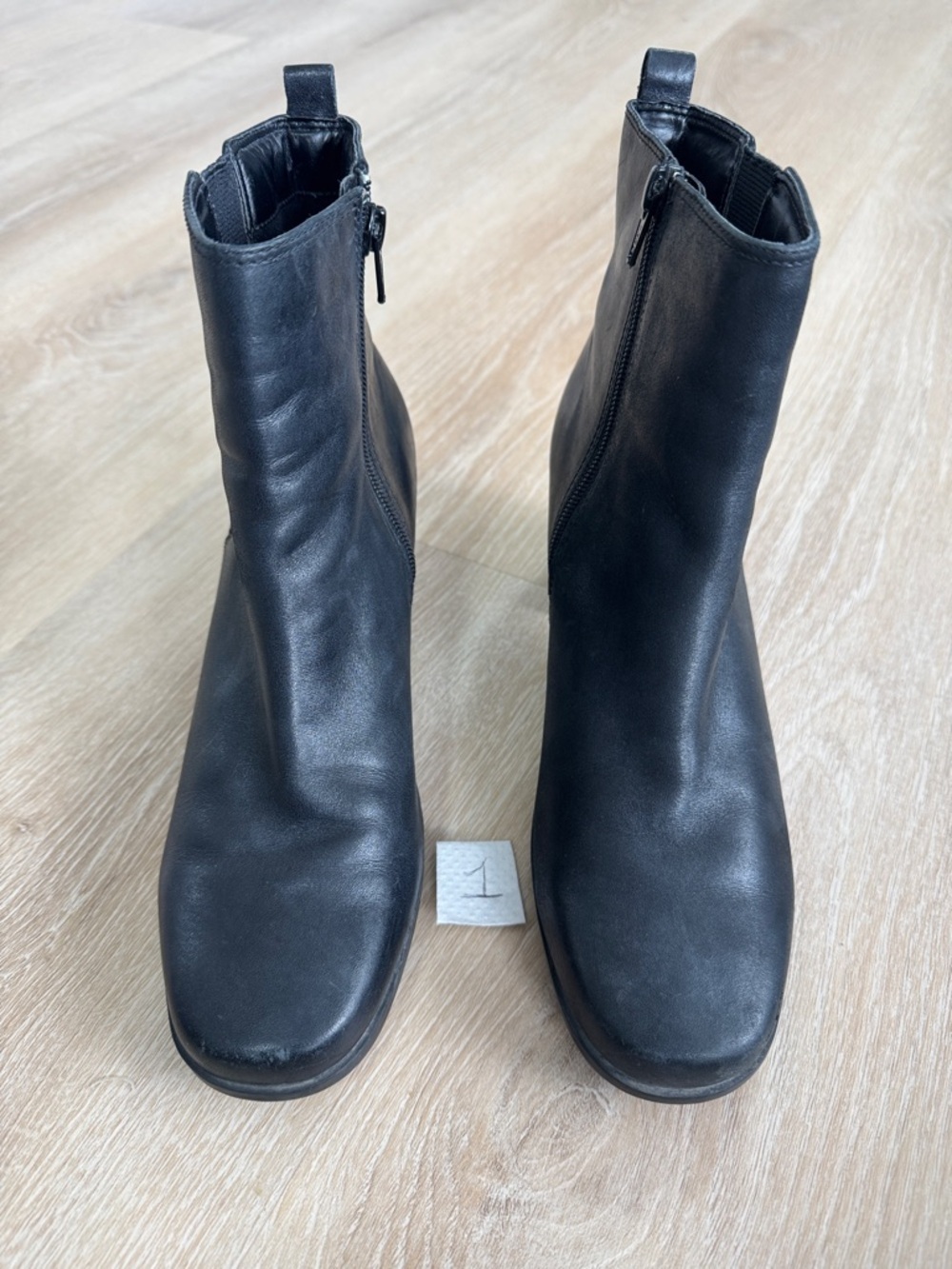 Clarks Black Leather Side-Zip Ankle Boots
